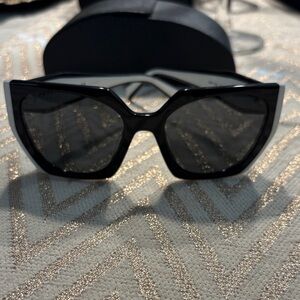 Prada Black and White Geometric Sunglasses